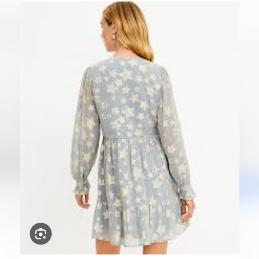 LOFT Gray and Gold Star Patterned Dress - Picture 10 of 10